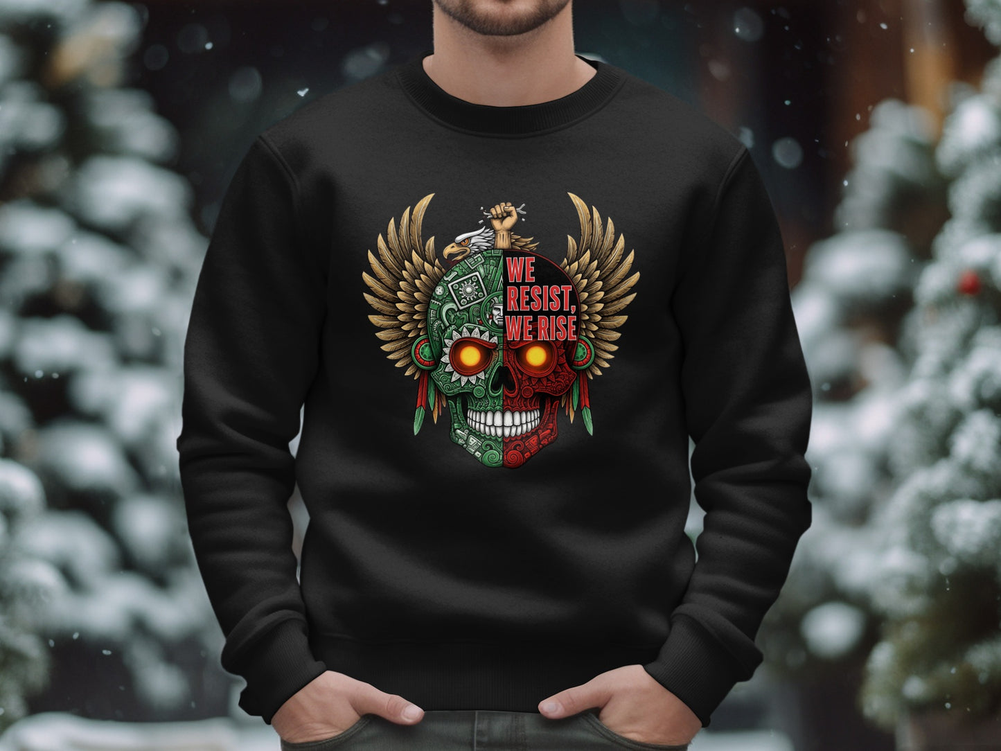 Skull Wings We Resist We Rise Graphic Sweatshirt product