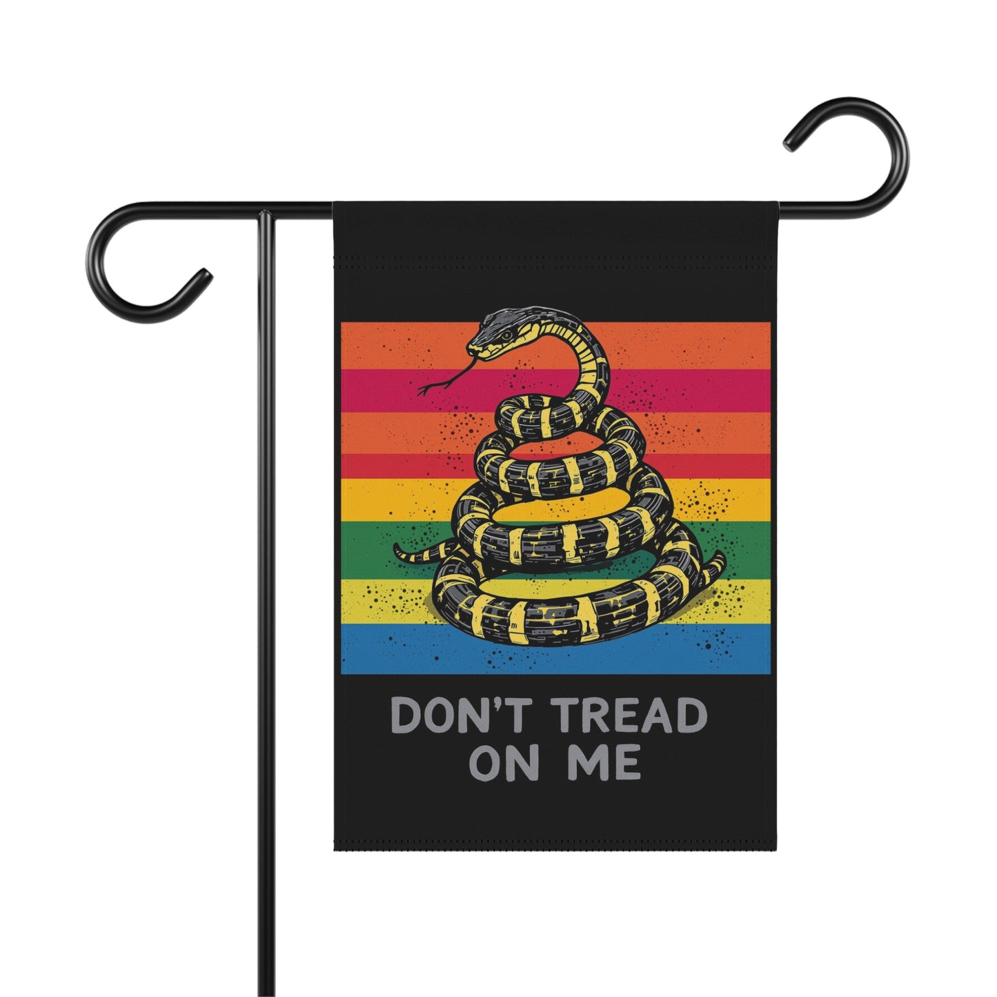 Don't Tread On Me Rainbow Snake Garden Flag product