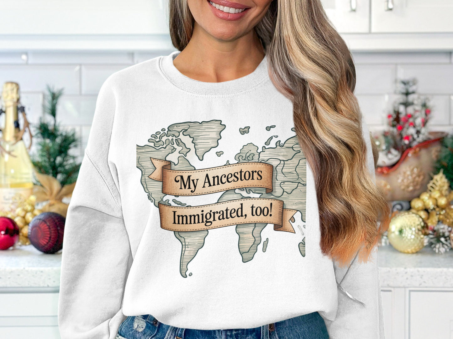 My Ancestors Immigrated Too Map Sweatshirt product