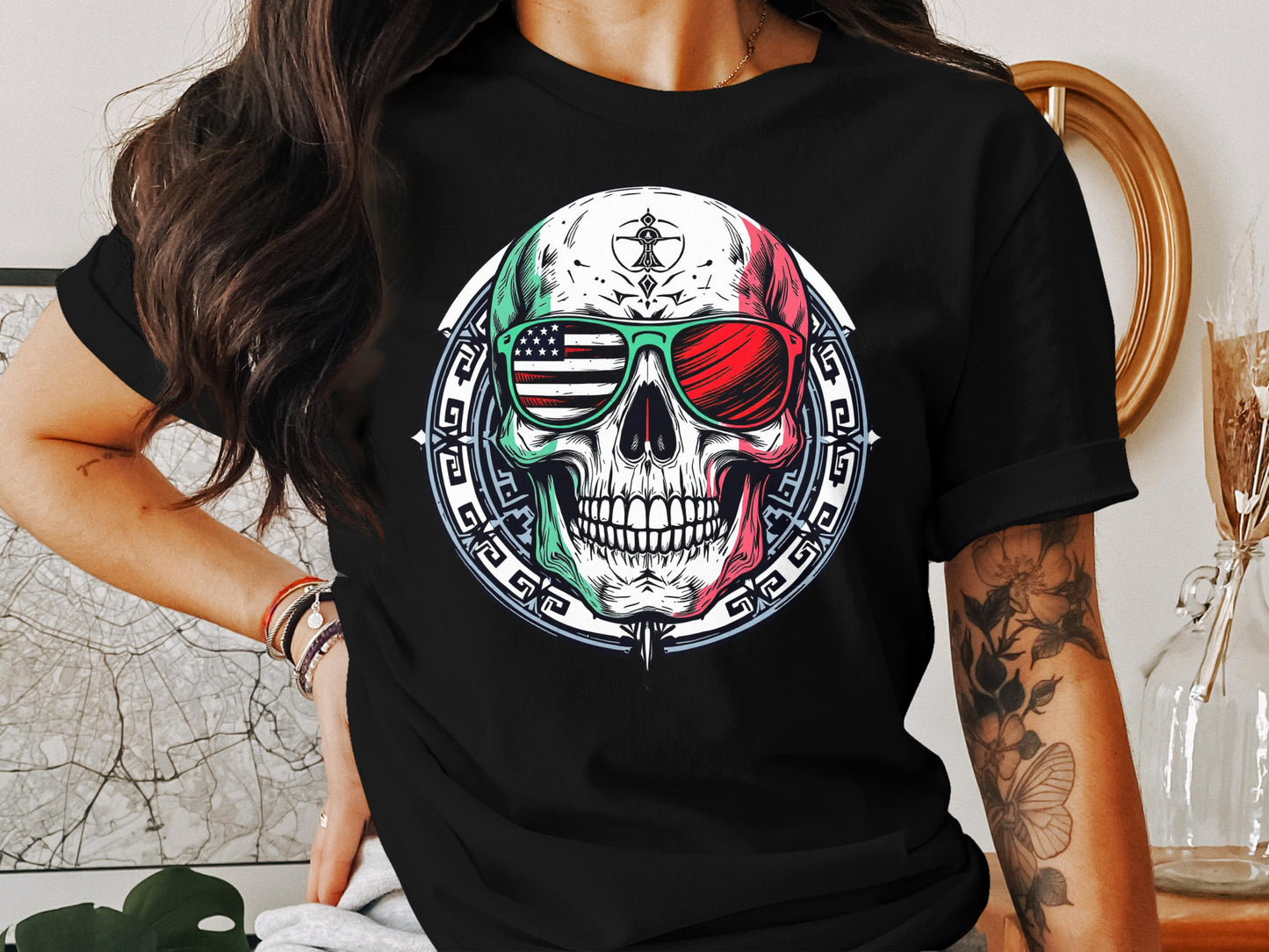 Stylish Skull Sunglasses Graphic Tee Shirt product type