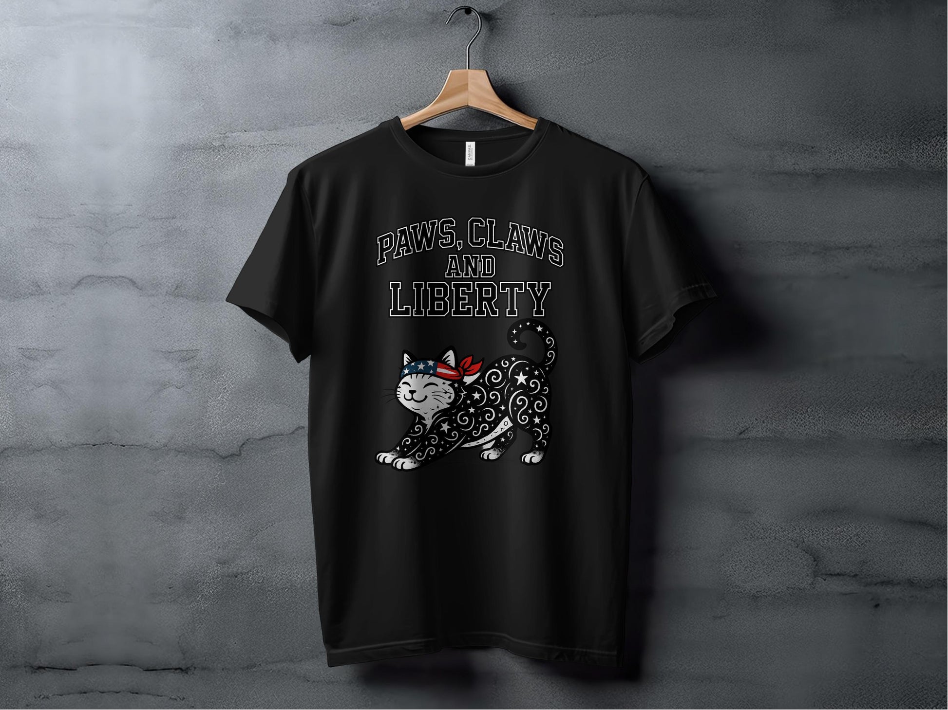 Paws Claws and Liberty Graphic Black T-Shirt product type