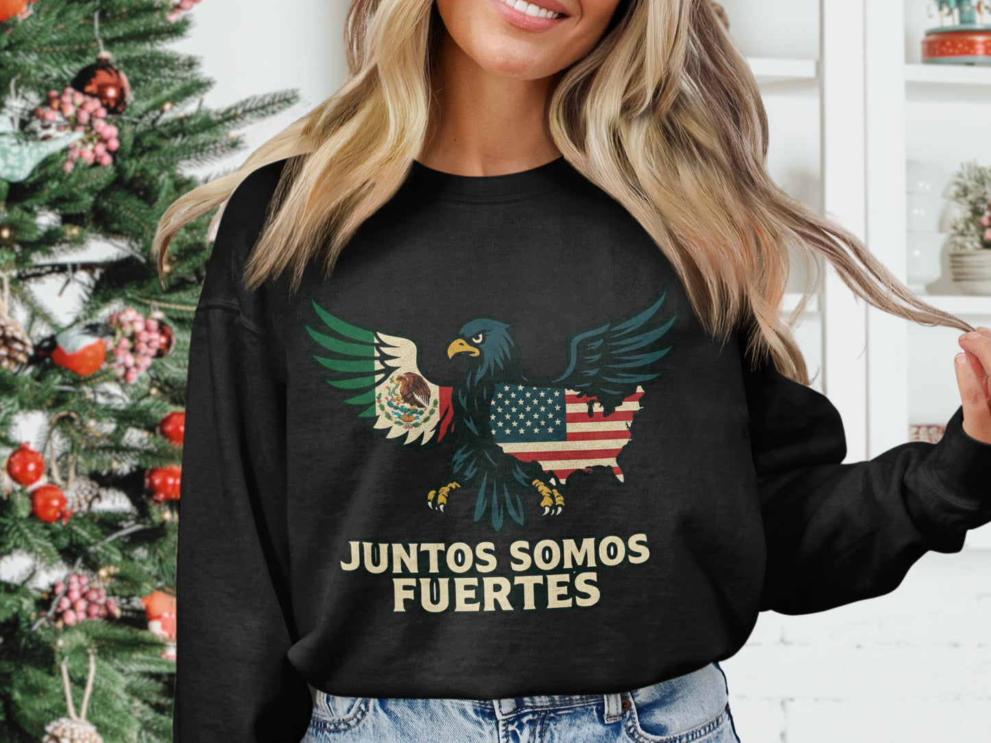 Juntos Somos Fuertes Patriotic Eagle Sweatshirt product type