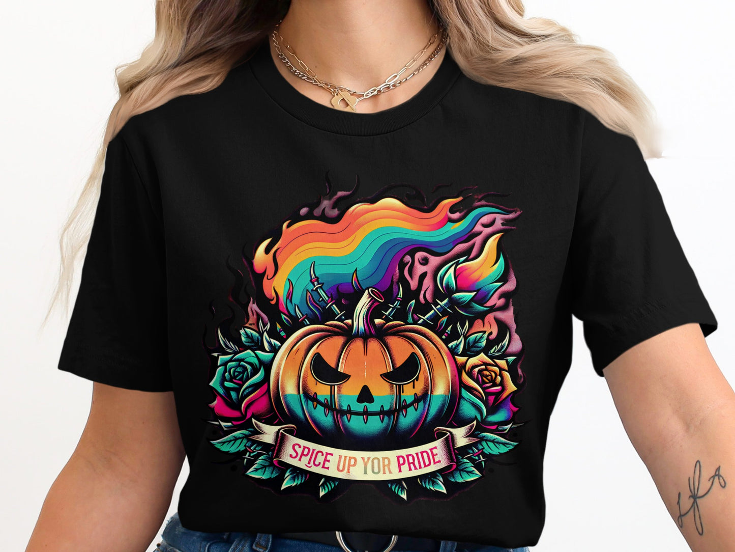 Spice Up Yor Pride Rainbow Pumpkin T-Shirt product