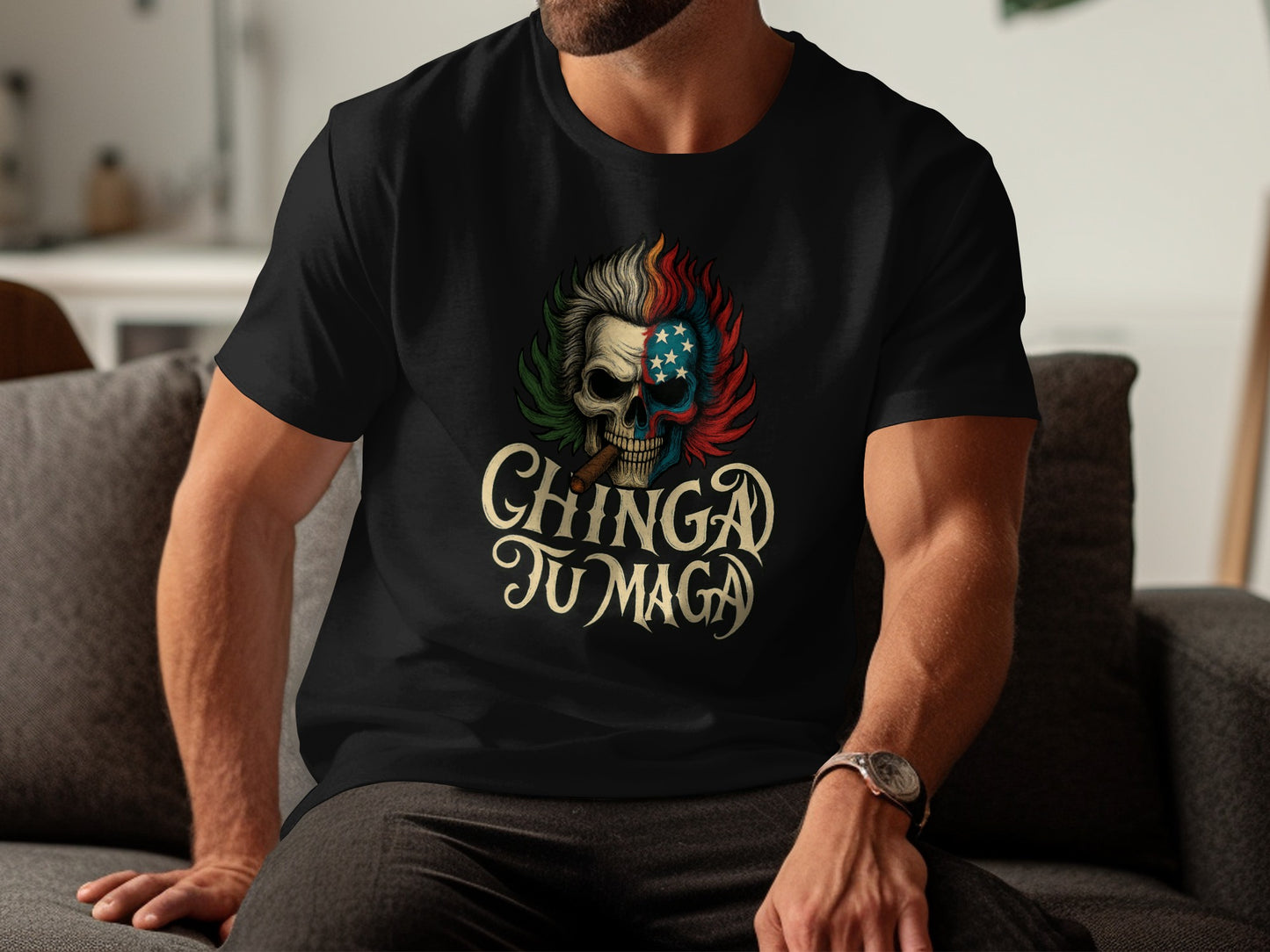 Chingad Tu Maga Skull Graphic Men's T-Shirt Product
