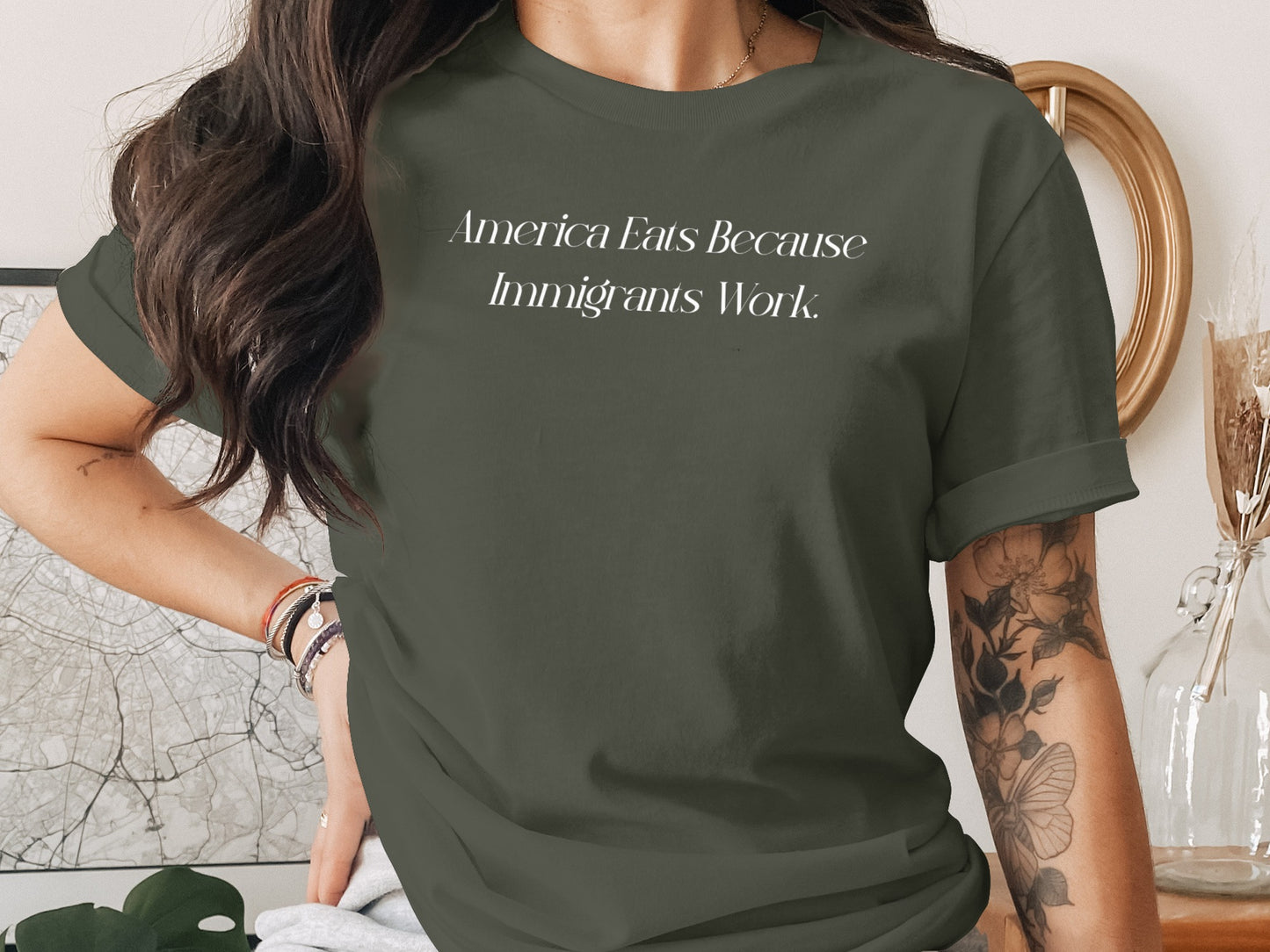 America Eats Because Immigrants Work T-shirt product