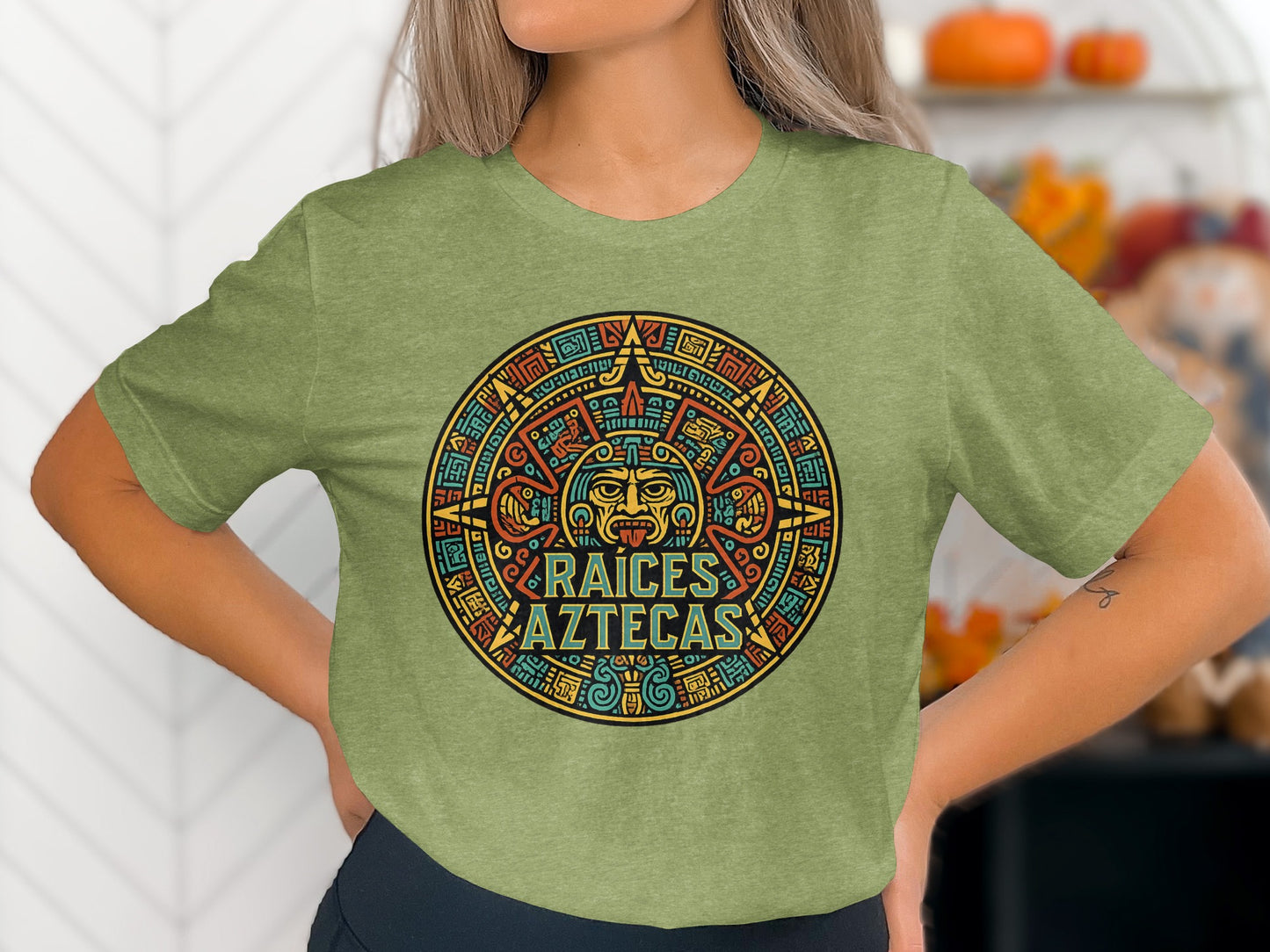 Vibrant Raíces Aztecas Graphic T-Shirt product type