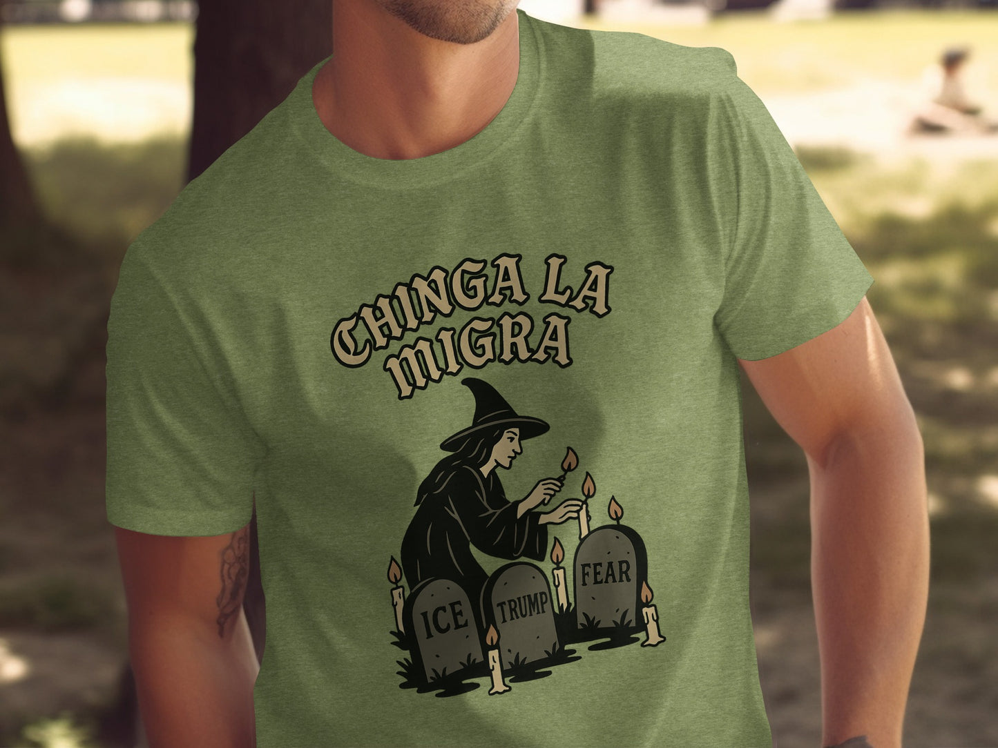 Witch Lighting Candles Gravestones Graphic T-Shirt product