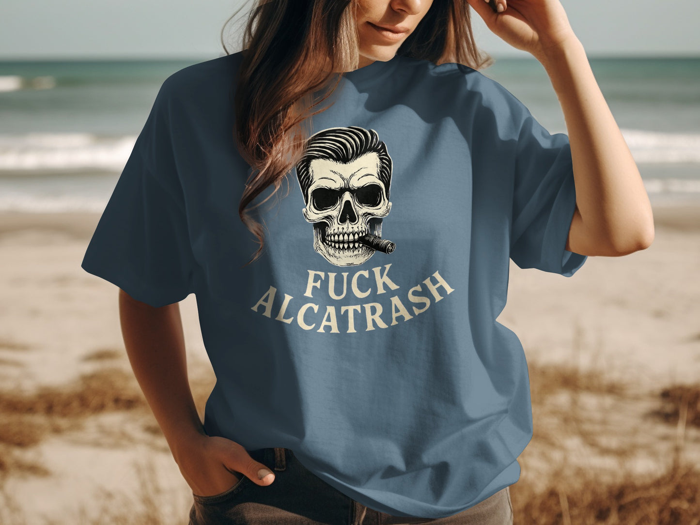 Fuck Alcatrash Skull Print T-Shirt product type