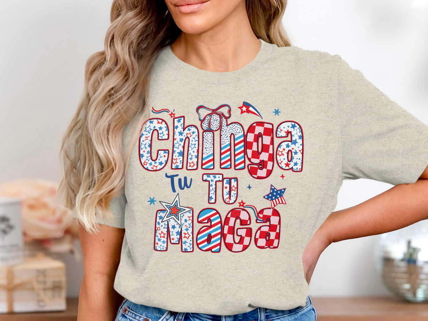 Chinga Tu Maga Graphic Patriotic Design Shirt product