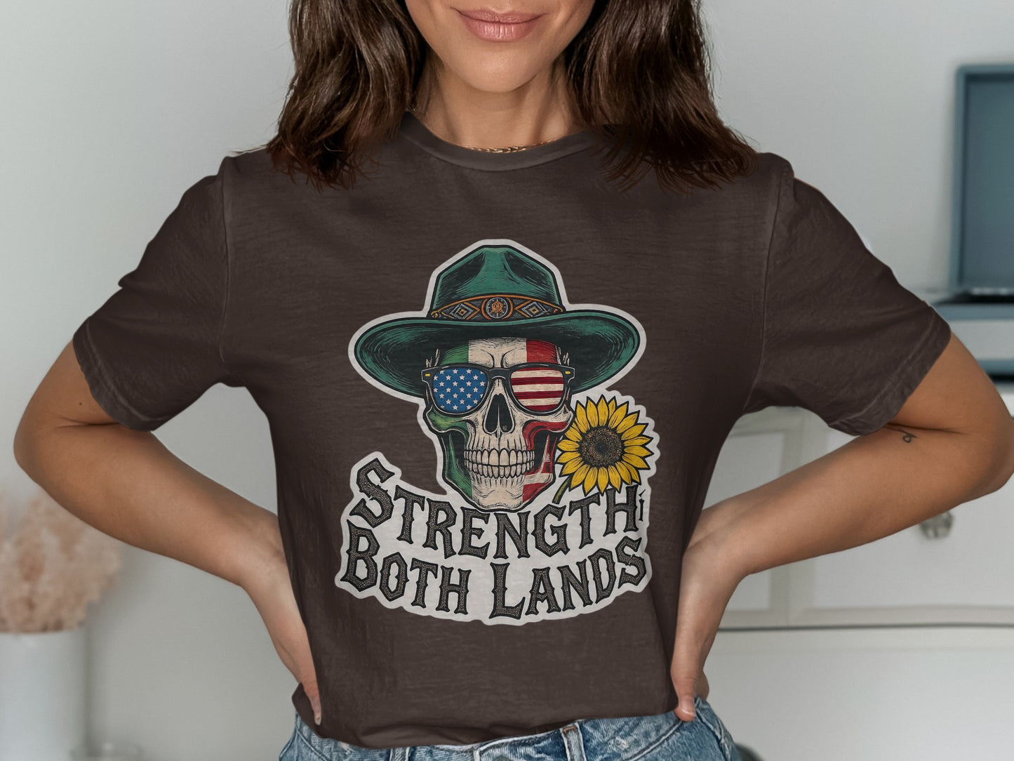 Strength Both Lands Skull Sunflower Shirt product type