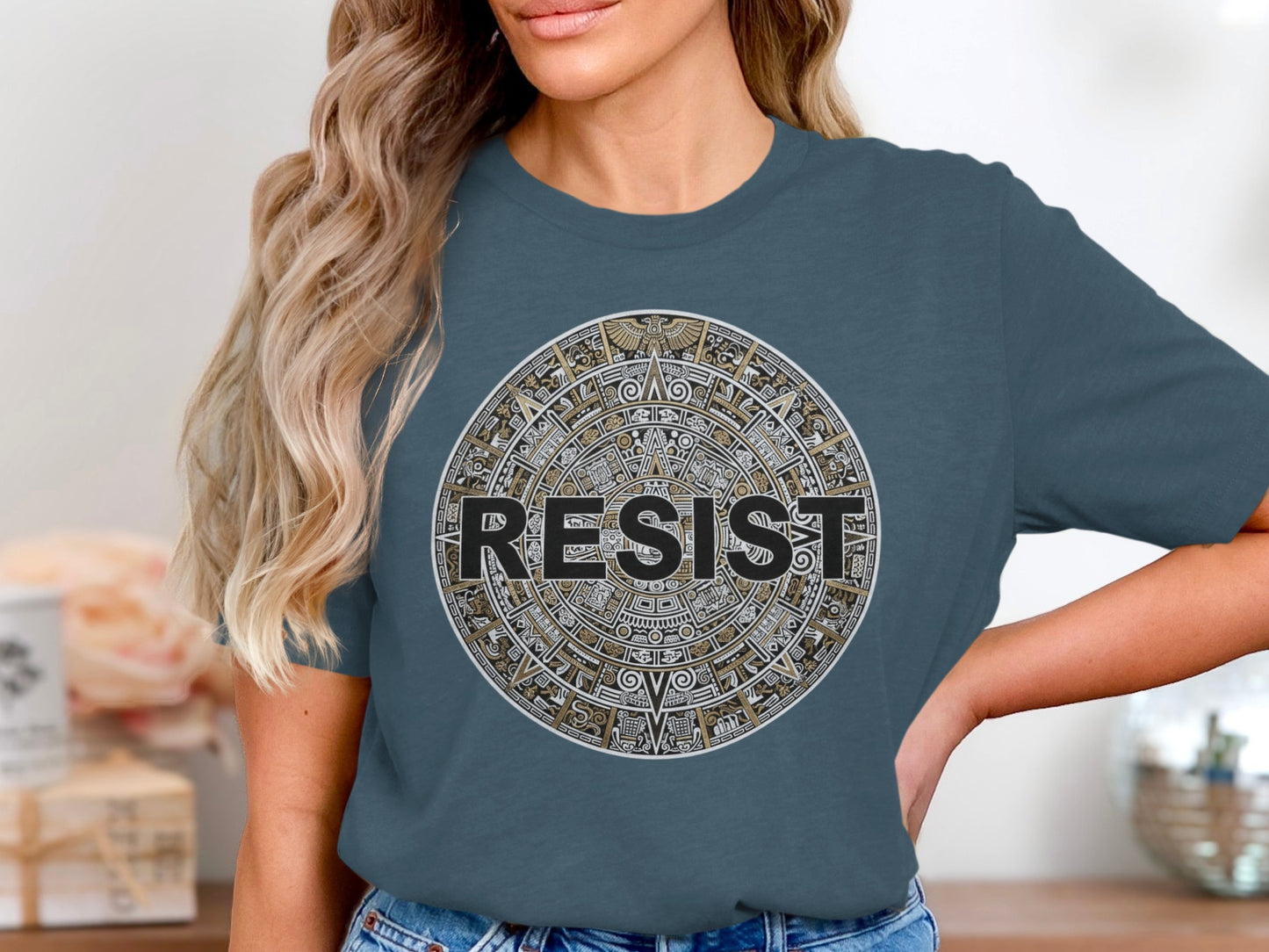 Resist Graphic Art Design Grey Casual Wear T-Shirt product