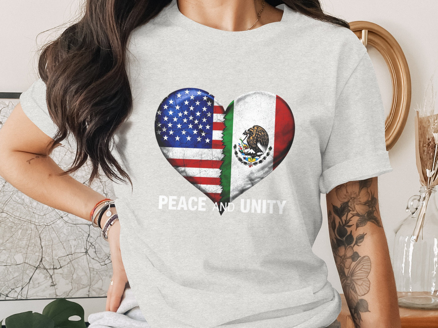 Peace and Unity Heart Flag Graphic T-Shirt product