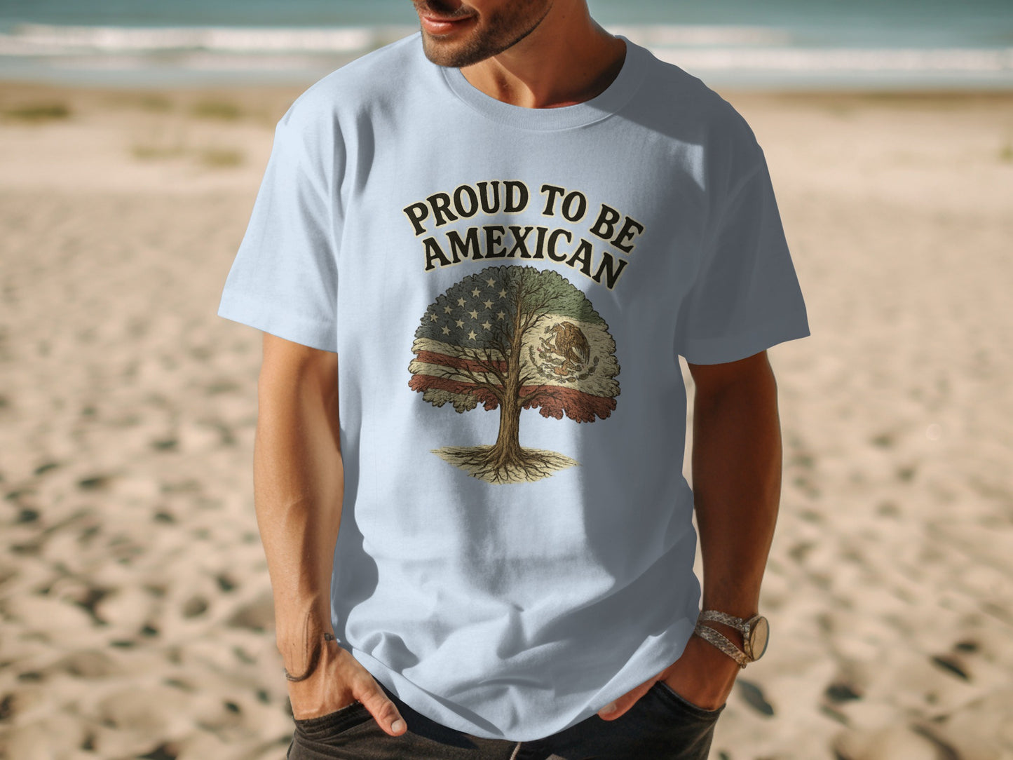 Proud To Be American Tree Graphic Tee product