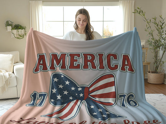 America Land of the Free 1776 novelty blanket product