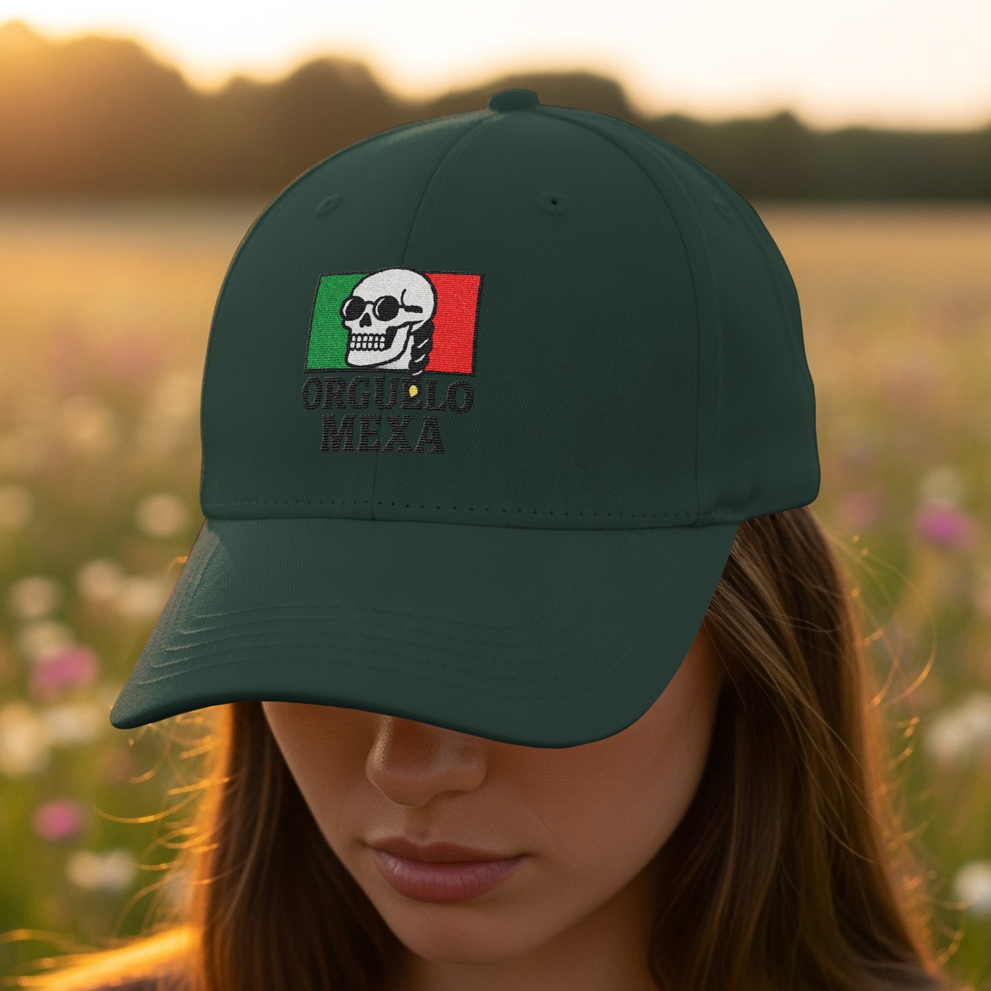 Orgullo Mexa Skull Embroidered Trucker Hat product