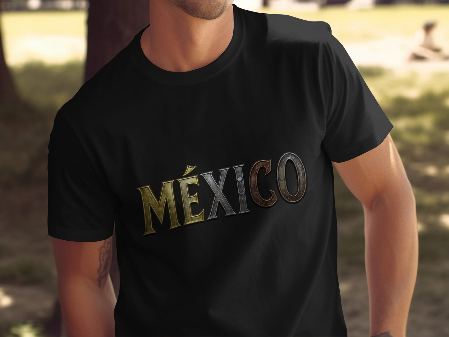 Stylish Black T-Shirt with México Graphic Design product