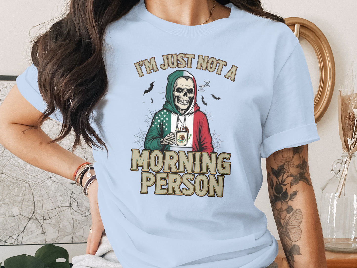 I'm Just Not a Morning Person Skull Graphic T-shirt product type