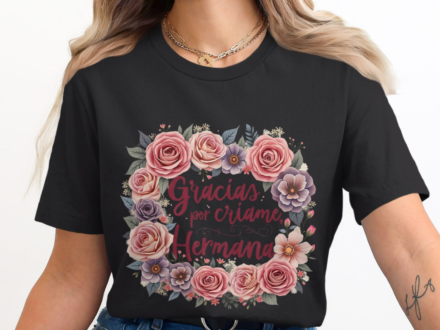 Gracias por Cuidarme Hermana Floral T-Shirt product