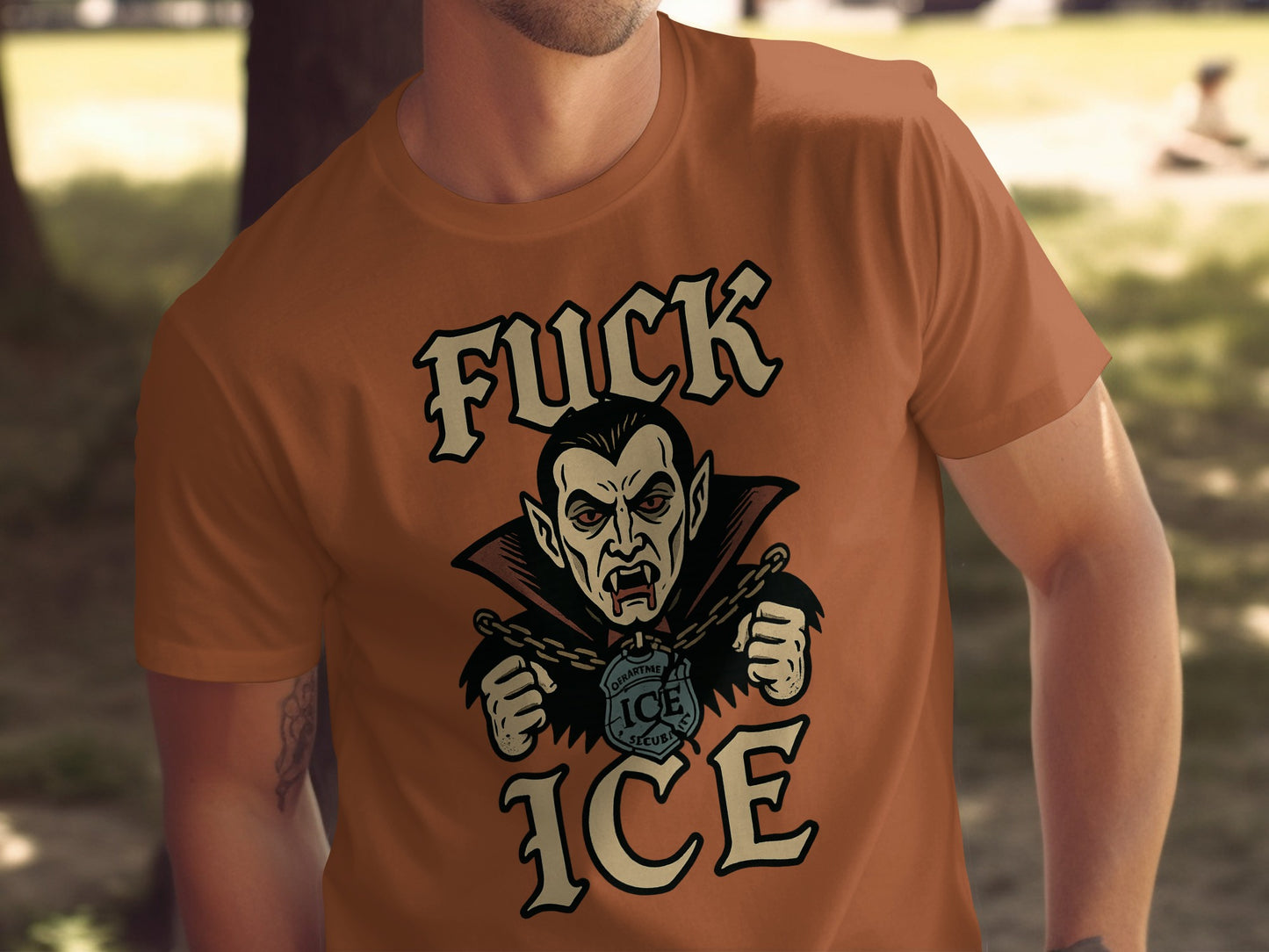 Fuck Ice Vampire Graphic T-shirt Halloween Shirt product type