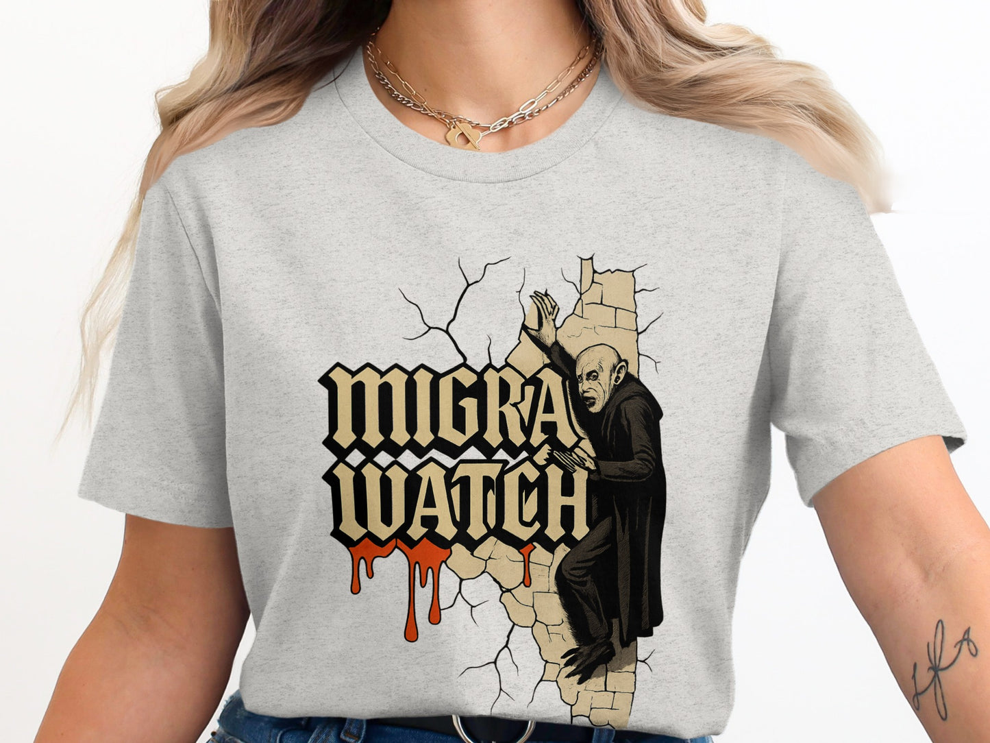 Vampire Theme Migra Watch Graphic Tee Shirt product