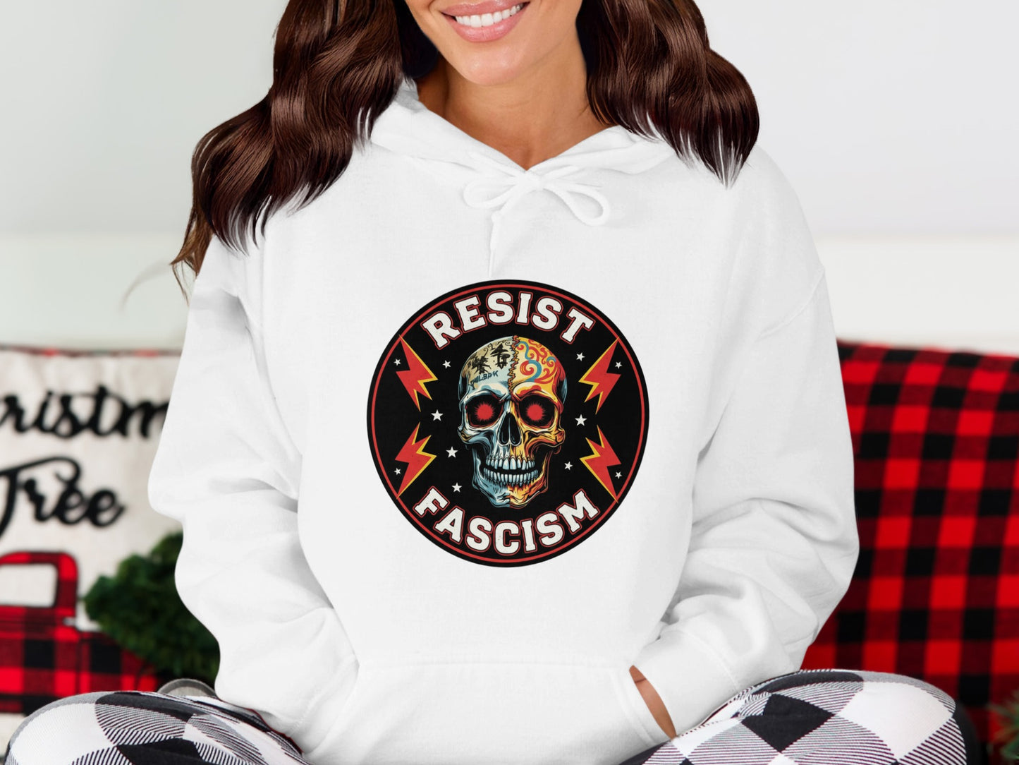 Resist Fascism Skull Graphic Hoodie product
