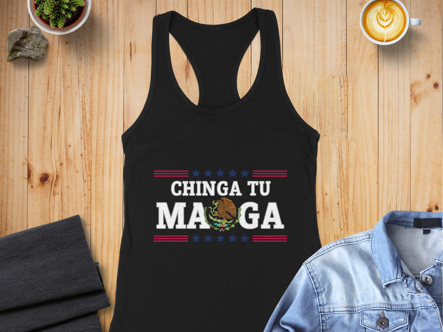 Chinga Tu Maga Graphic Black Sleeveless Tank Top product