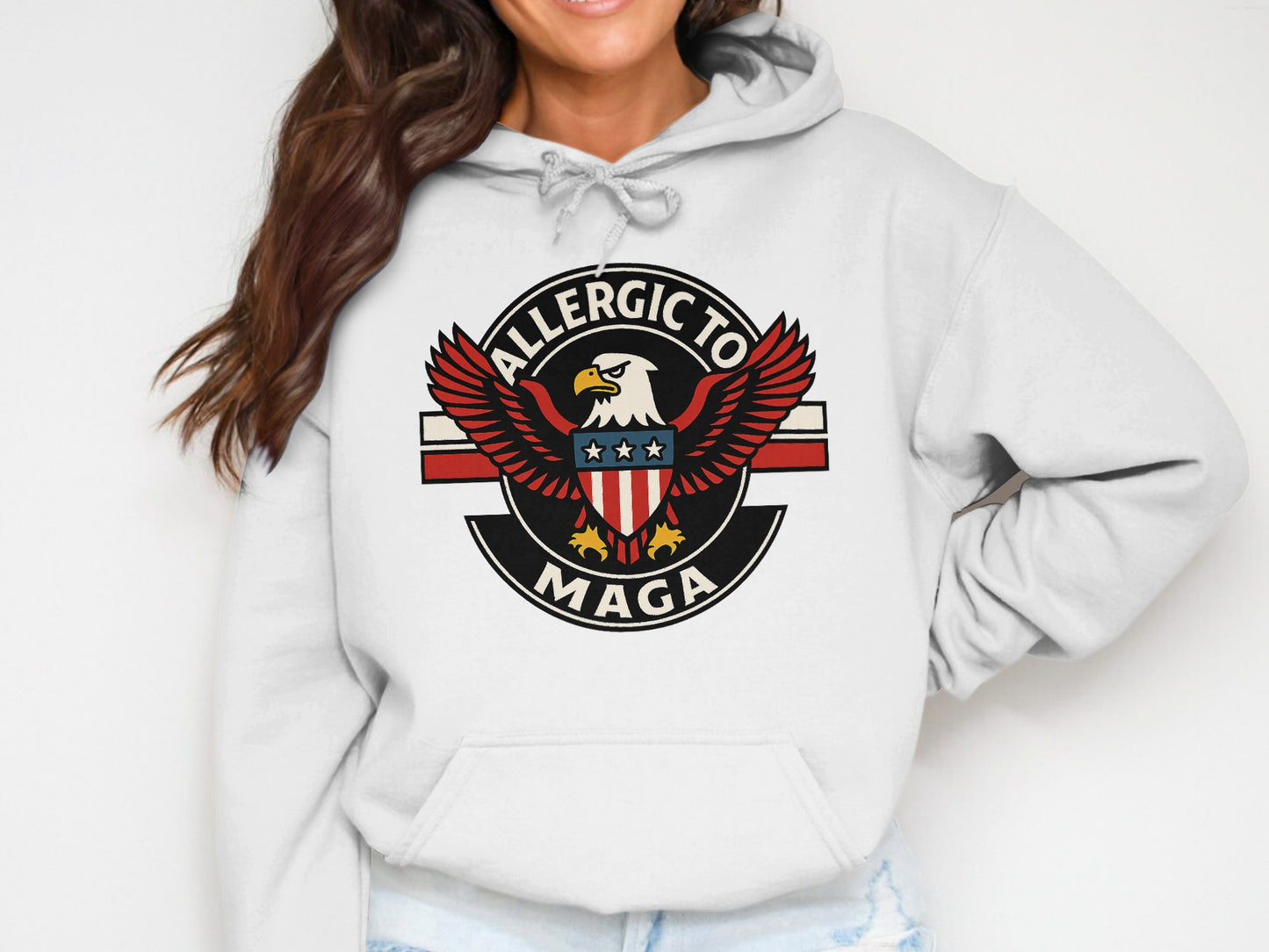 Allergic To Maga Eagle Hoodie Sweatshirt product