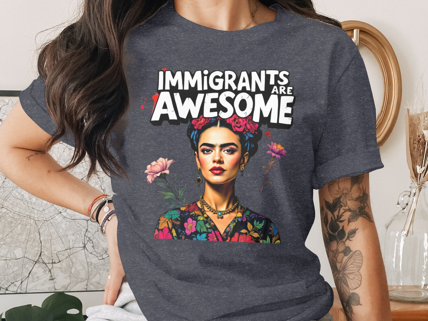 Immigrants Are Awesome Unique Graphic Unisex T-shirt product type