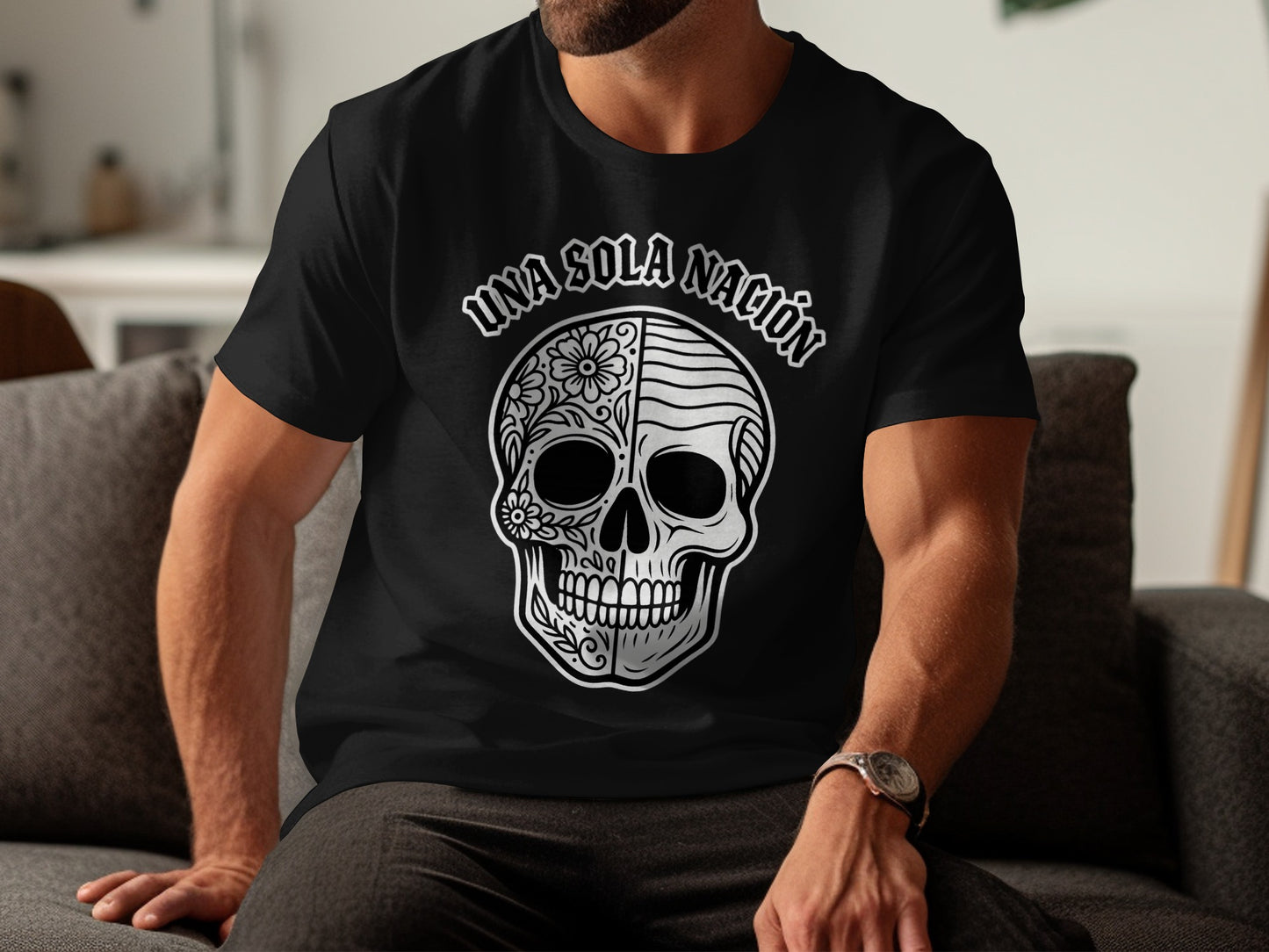 Una Sola Nación Skull Graphic Design T-shirt product