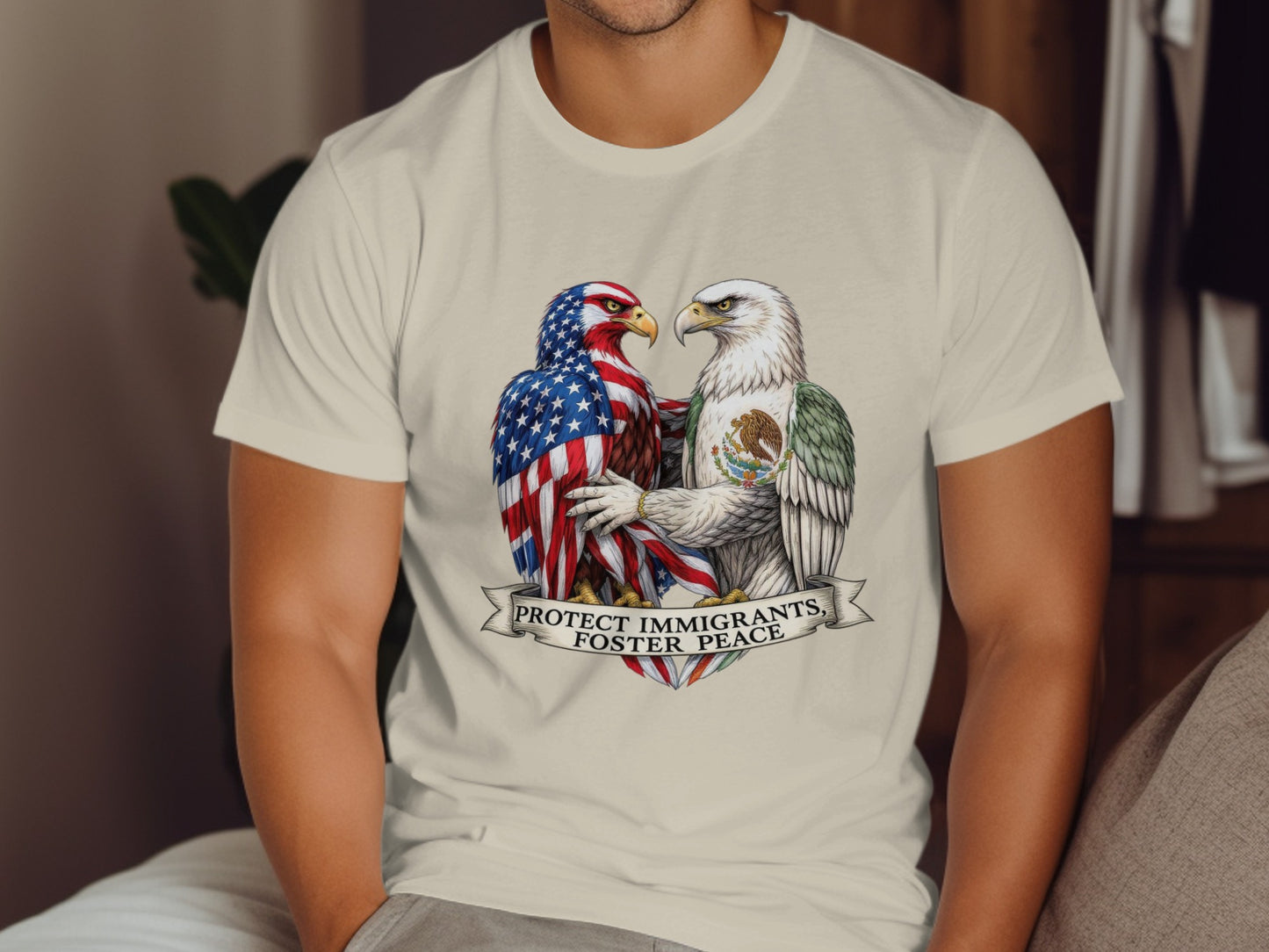 Protect Immigrants Foster Peace Graphic T-Shirt product