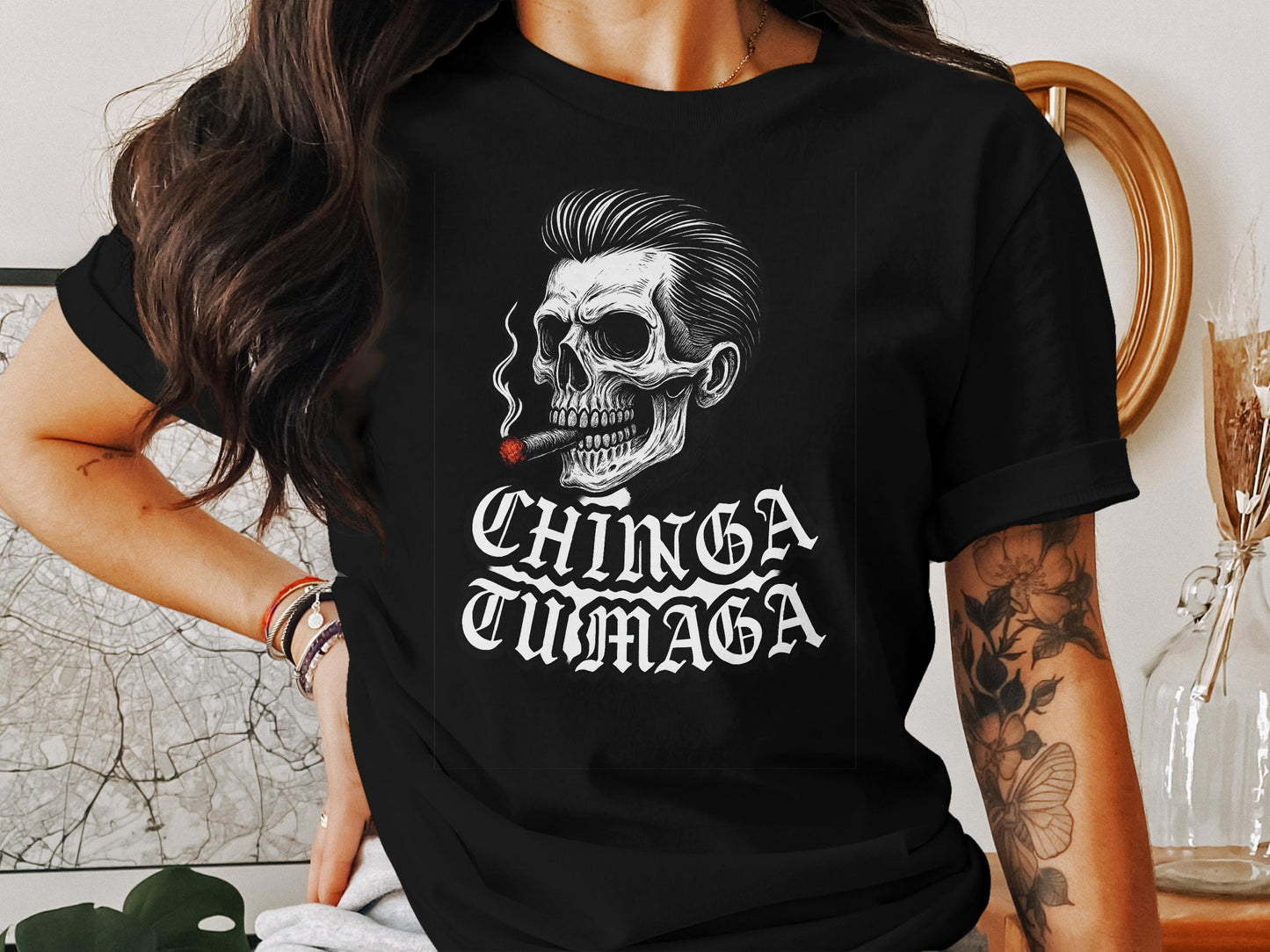Chinga Tumaga Skull Graphic Printed Shirt product