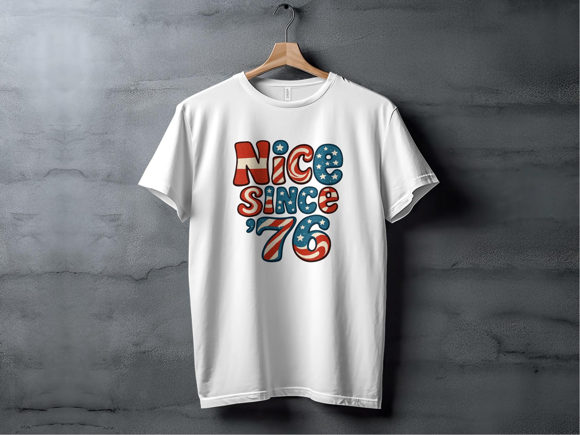 Nice Since '76 Retro USA Themed T-Shirt Product