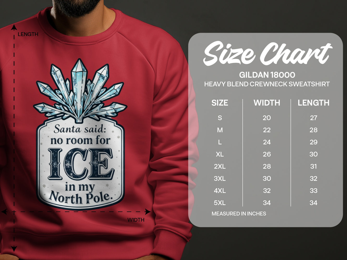 Santa said no room for ICE in my North Pole sweatshirt