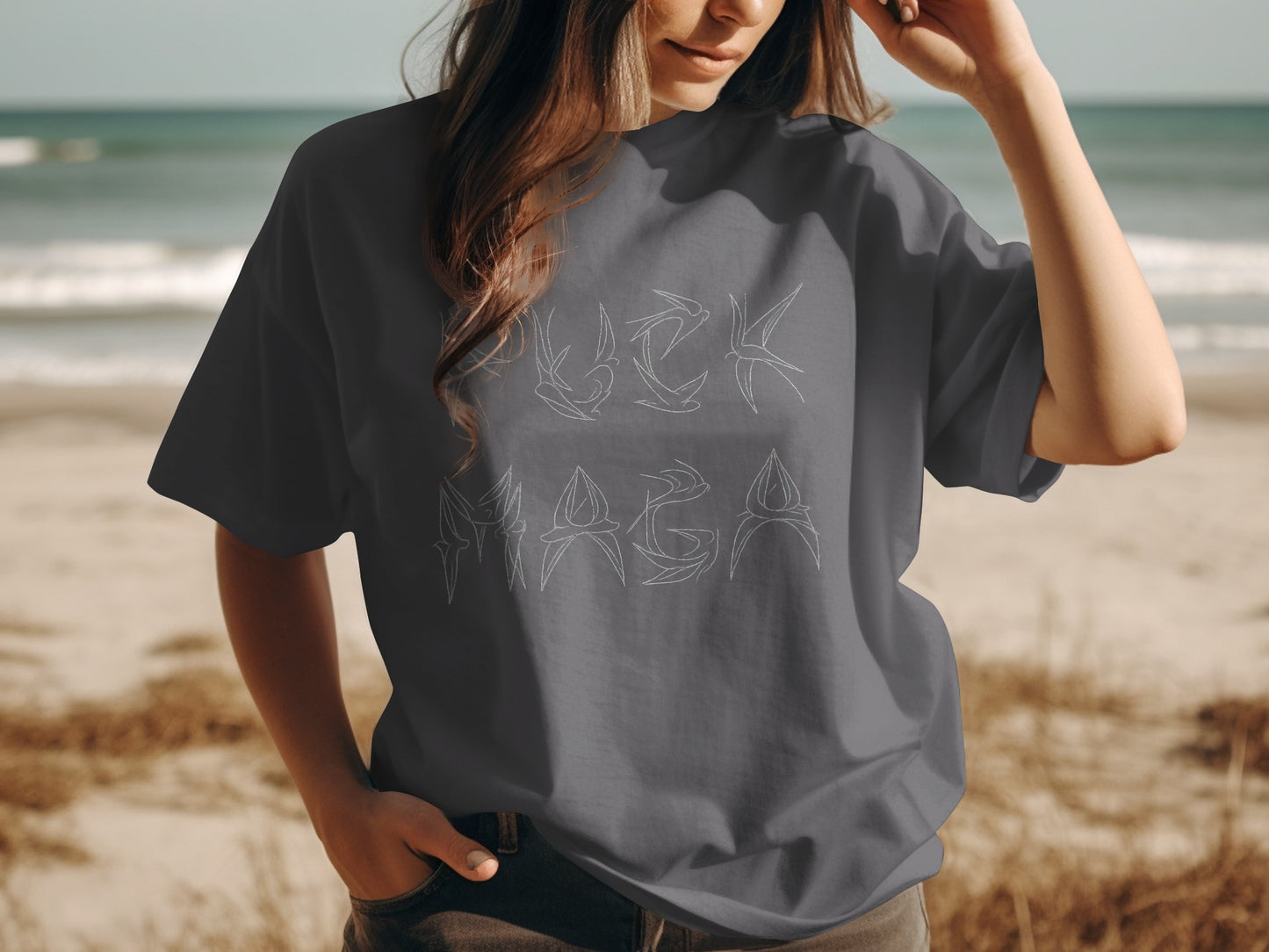 Beach Design Graphic Tee T Shirt Casual Wear Product Type