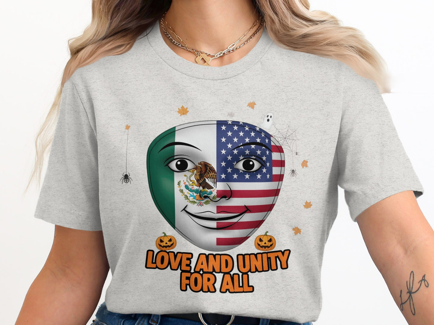 Love and Unity for All Face Design T-Shirt product