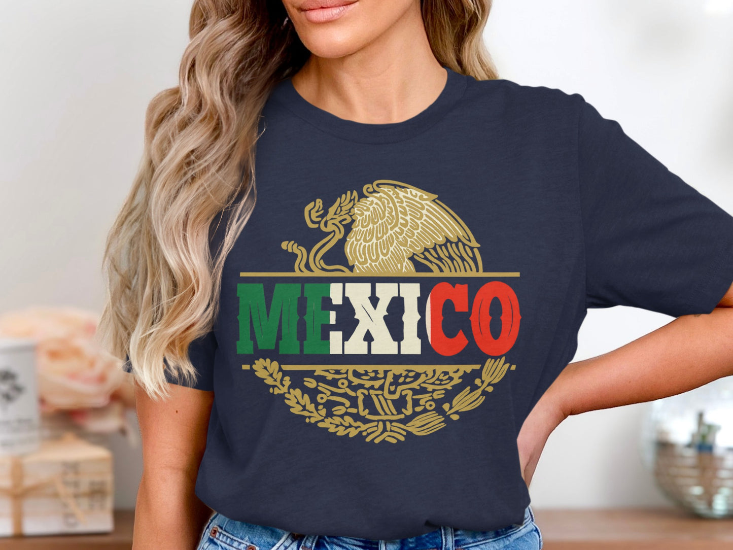 Mexico Emblem Graphic Teal Short Sleeve Shirt product
