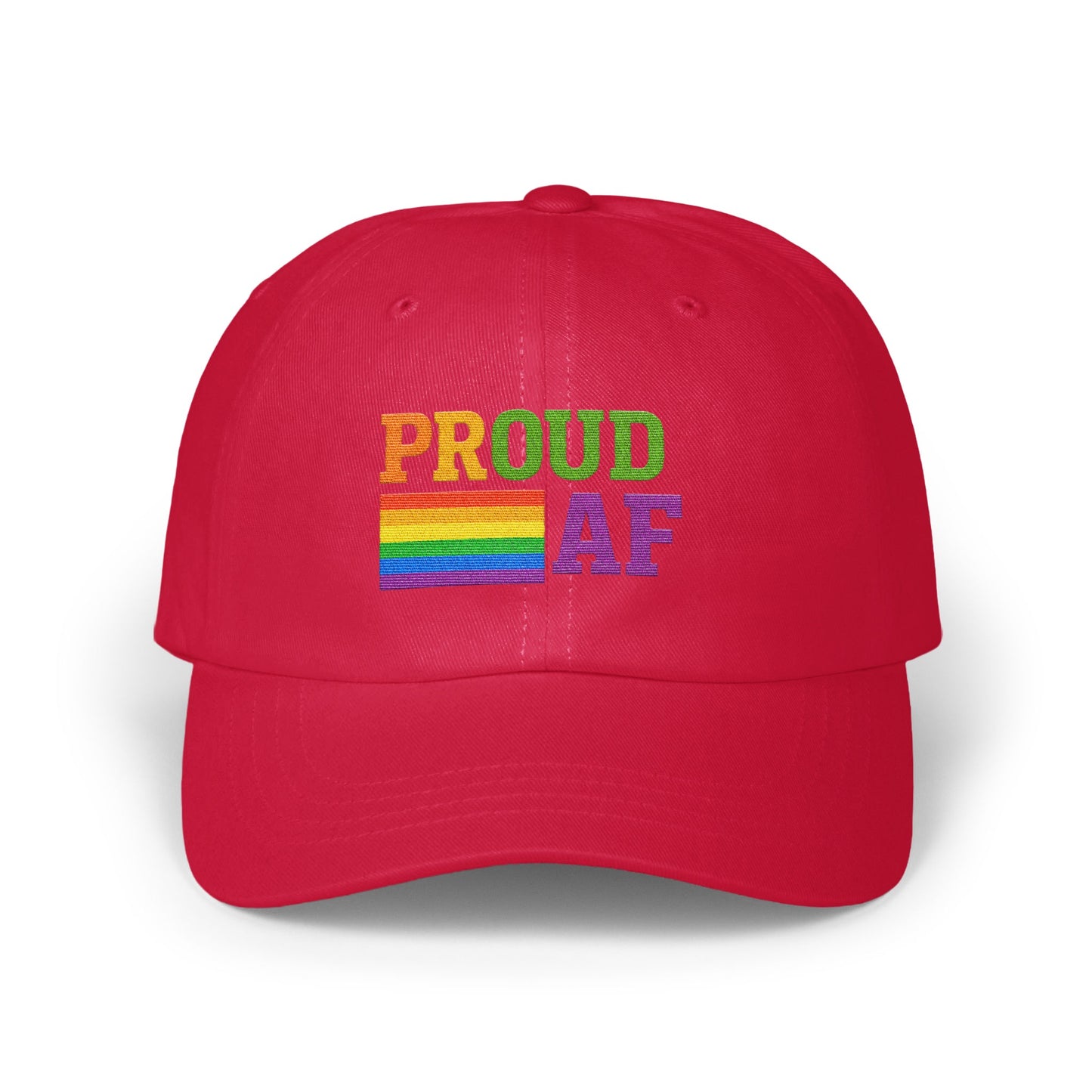 Proud AF Rainbow Design Red Cap product type