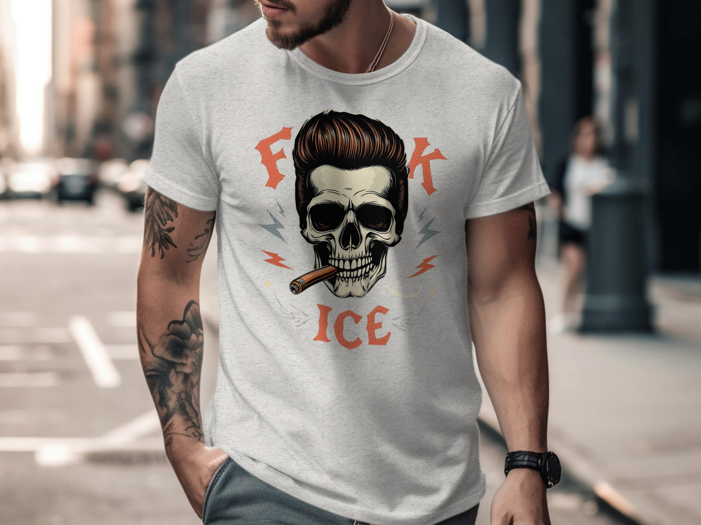 Bold Skull Design with Cigar Graphic T-shirt product