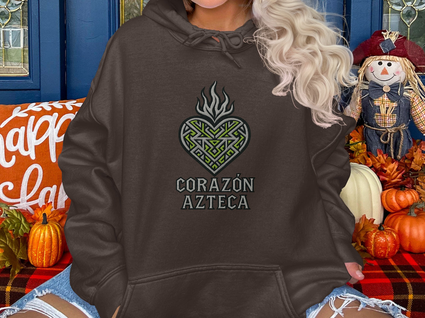 Corazón Azteca Heart Design Pullover Hoodie product