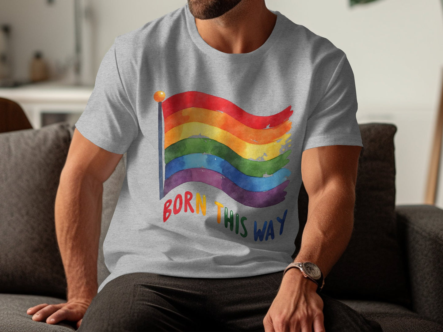 Born This Way LGBTQ Pride Flag T-Shirt product type