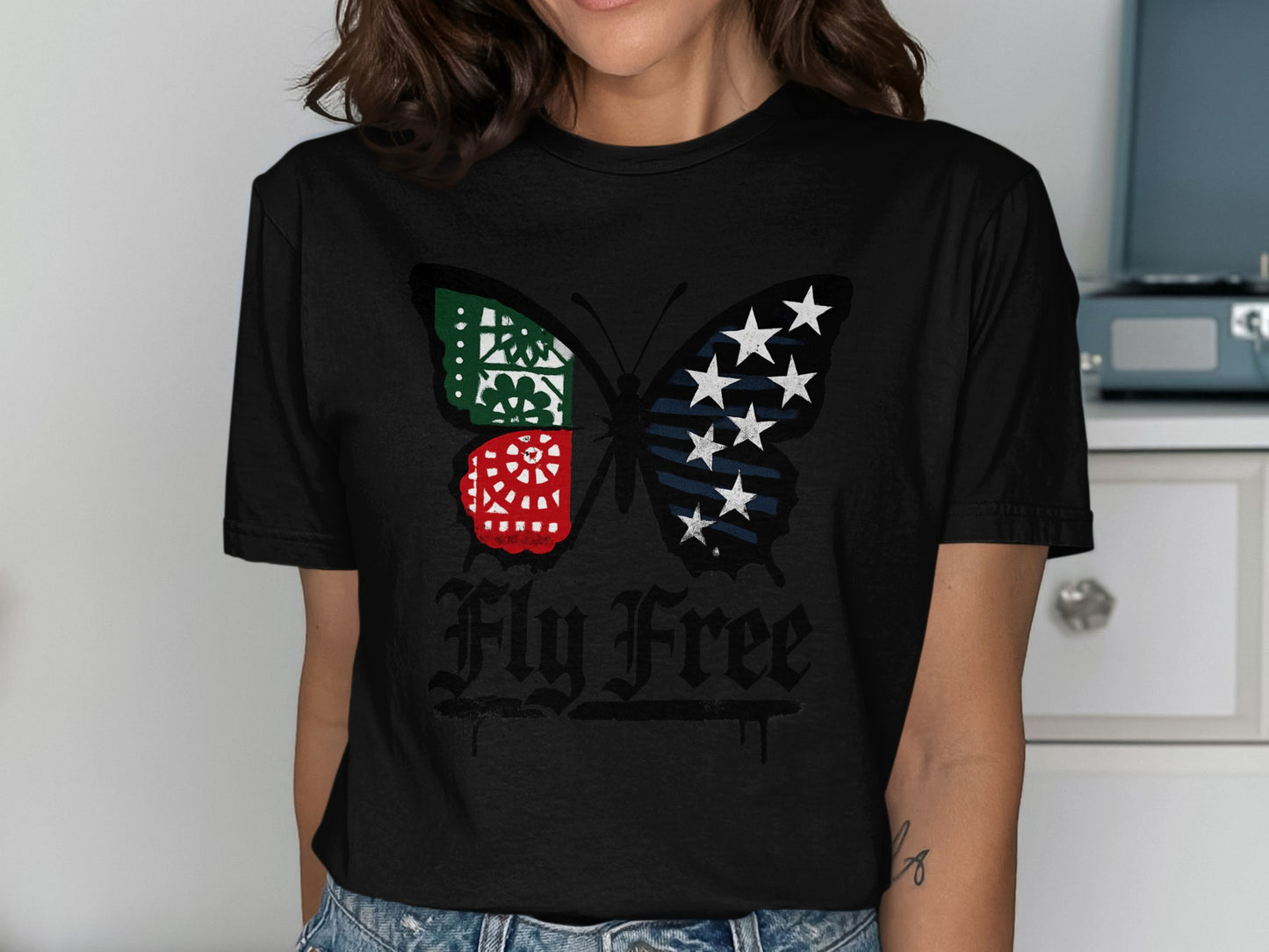 Fly Free Butterfly Design T-shirt product type