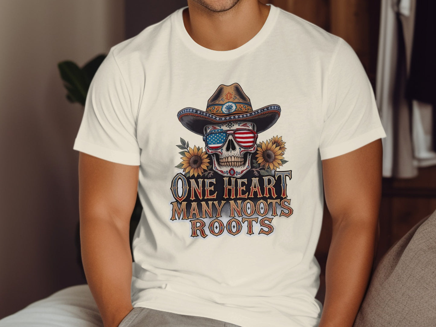 One Heart Many Roots Sunflower Skeleton T-shirt product type