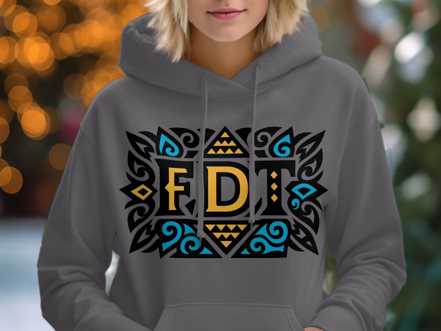 Stylish Aztec Patterned FDT Hooded Sweatshirt product type