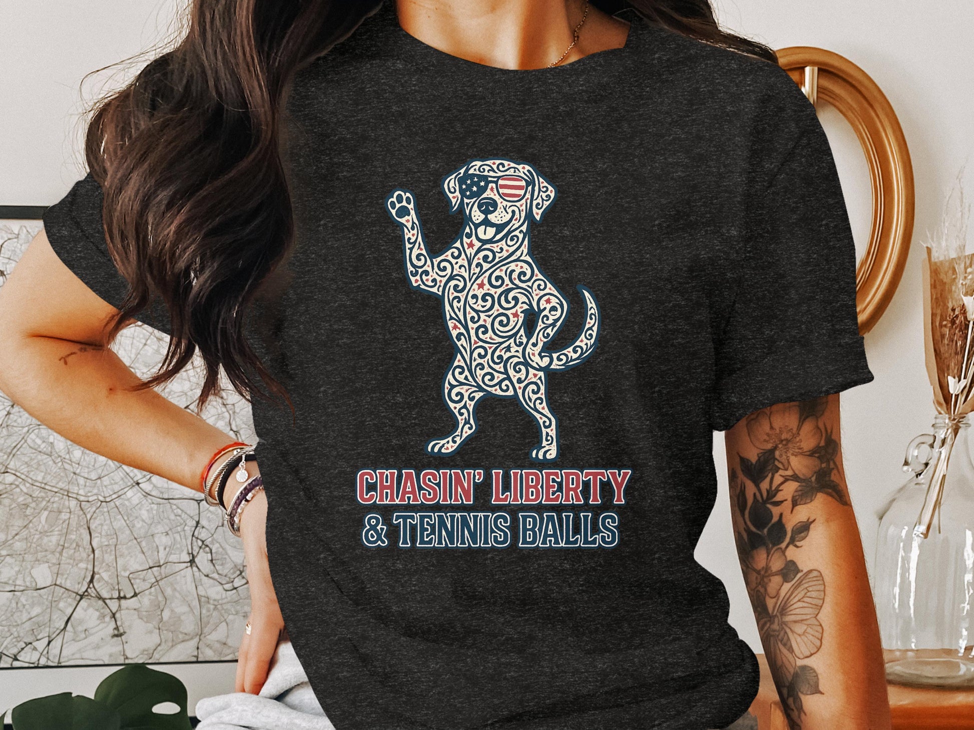 Chasin Liberty and Tennis Balls Graphic T-Shirt product