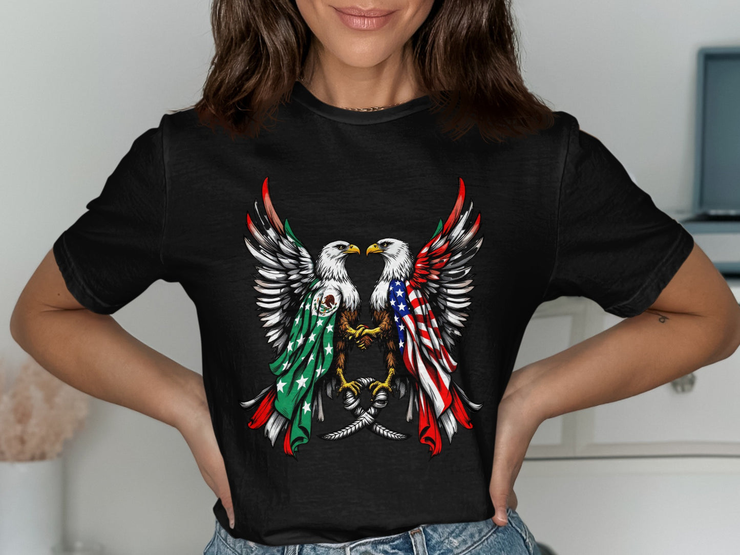 Bicolor Eagle Design Graphic Tee product