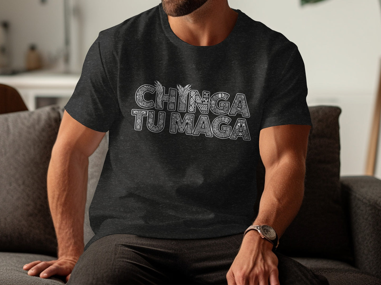 Chinga Tu Maga Graphic Printed Short Sleeve T-shirt product