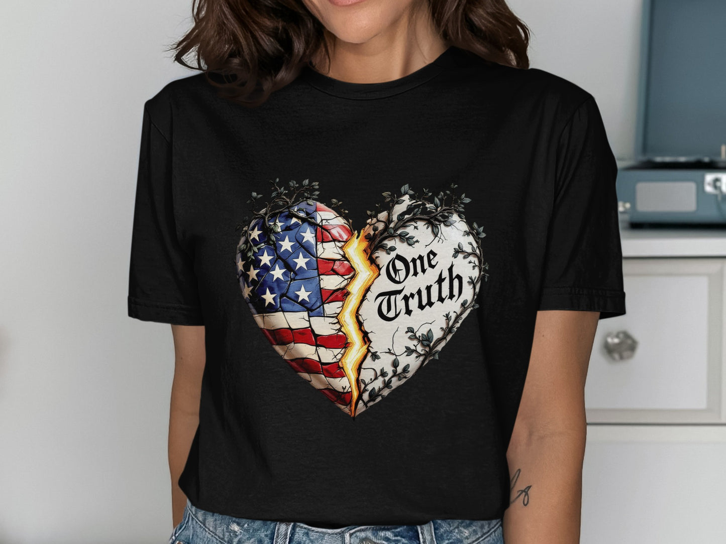 One Truth Heart Design American Flag Themed product type