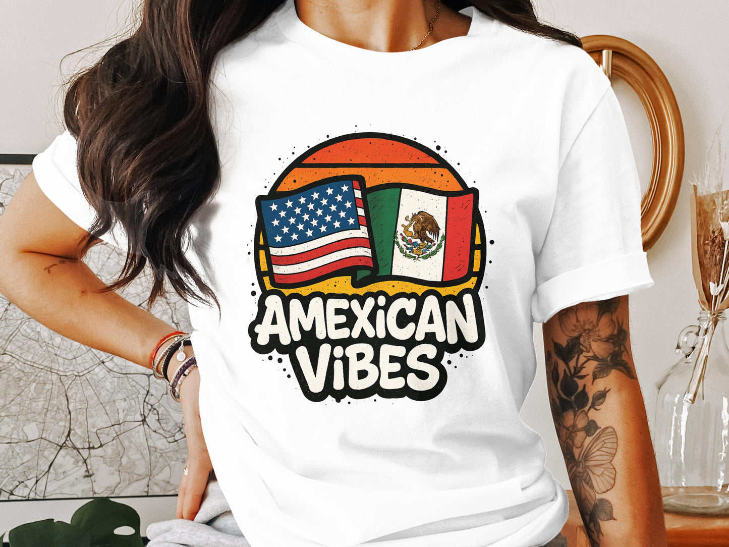American and Mexican Flag Amexican Vibes T-shirt product type