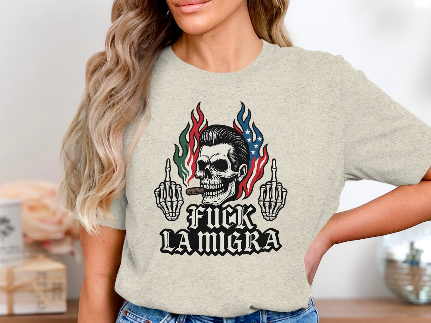 Skull Flames Graphic Tee Shirt product