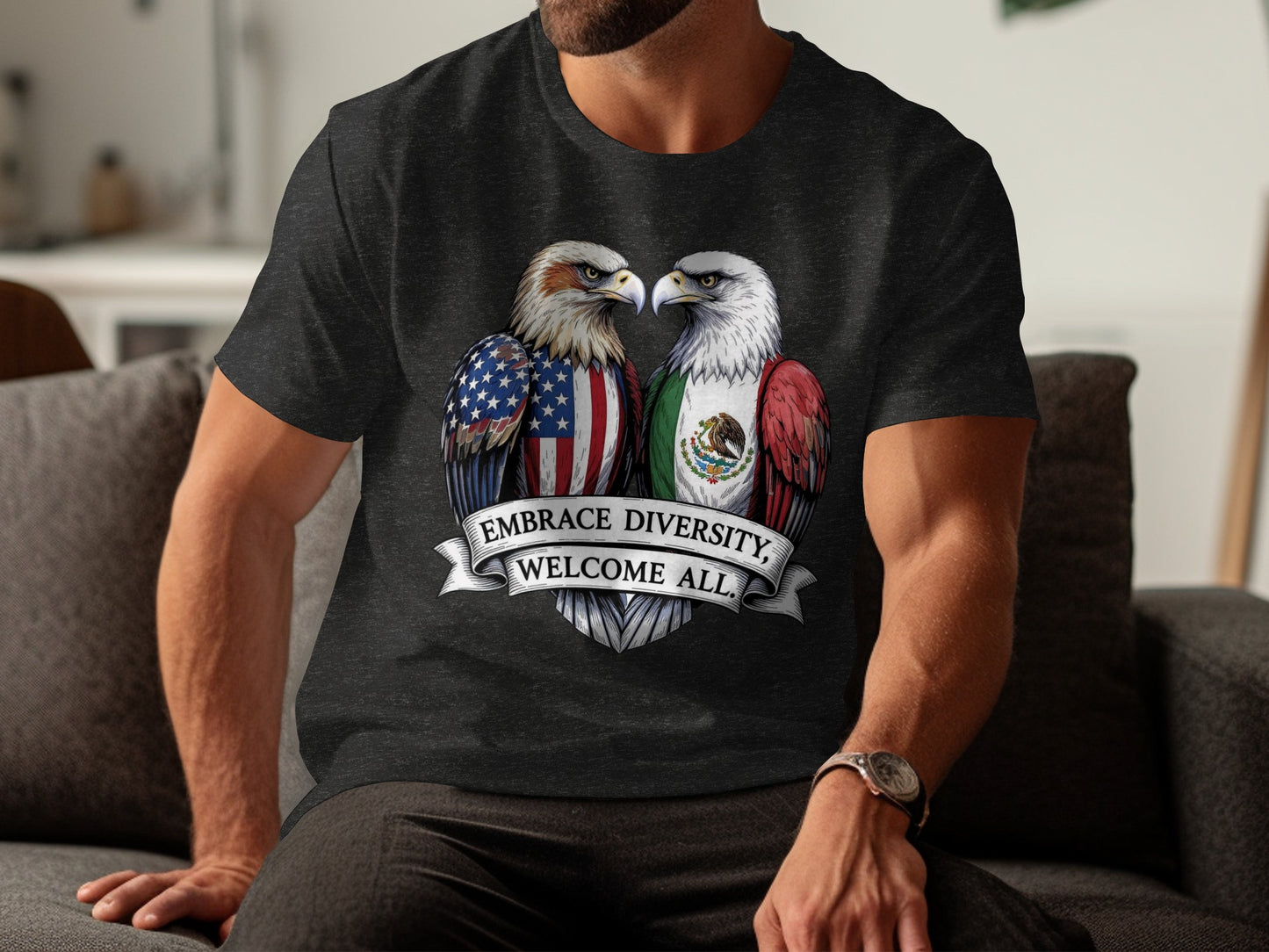 Embrace Diversity Welcome All Eagles Graphic Shirt Product